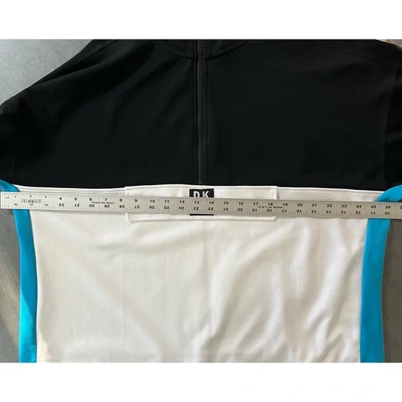 NWT DKNY Sport Pullover 1/2 Zip Up Color Block Sweatshirt Blue Black Size XXL - Picture 10 of 10